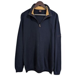 Paul & Shark Yachting Navy Quarter-Zip Knit Sweater - Made in Italy Size L